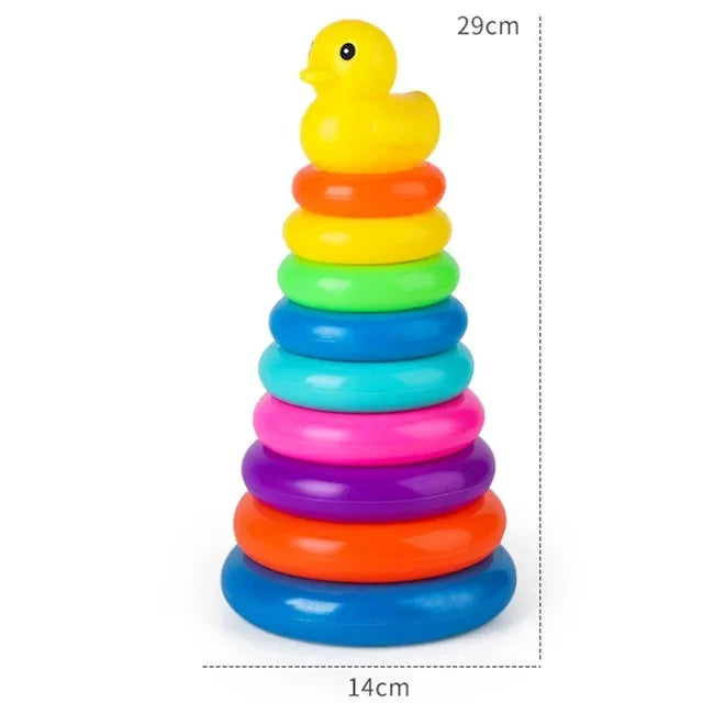 Montessori Regenbogen-Spinturm – Pädagogisches Steck- und Drehspiel für Kinder
