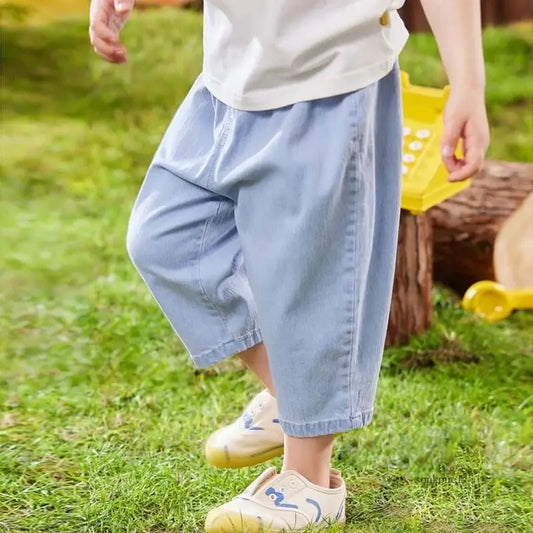 Lässige Blue Baby-Jeans – Lockere Jeanshose mit elastischem Bund