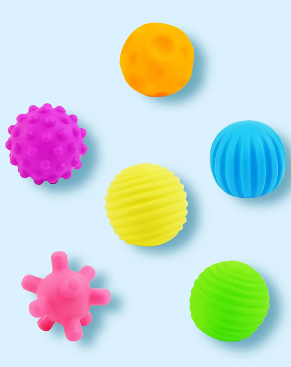 6 Stück strukturierte Multi-Ball-Set entwickeln taktile Sinne Spielzeug Baby Touch Hand Ball Spielzeug Training Ball Massage weiche Bälle Kinder Geschenke