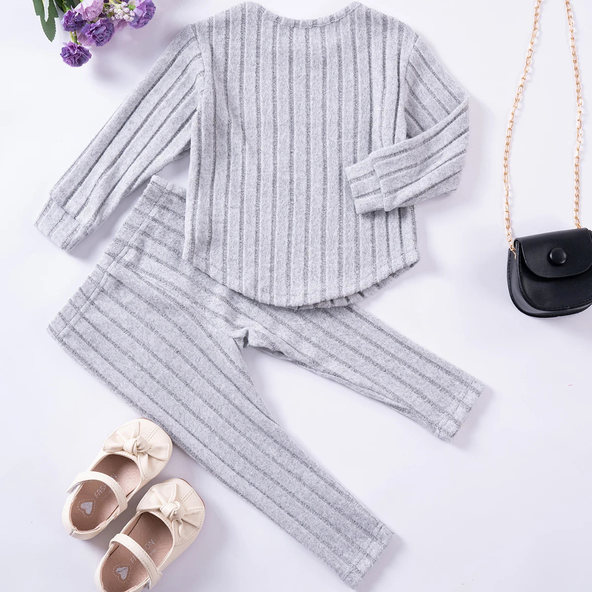 Herbstliches Mädchen- Outfit Set – Langarm-Top und modische Hose, warm, bequem und perfekt für Outdoor-Aktivitäten oder zum chilln für zu Hause