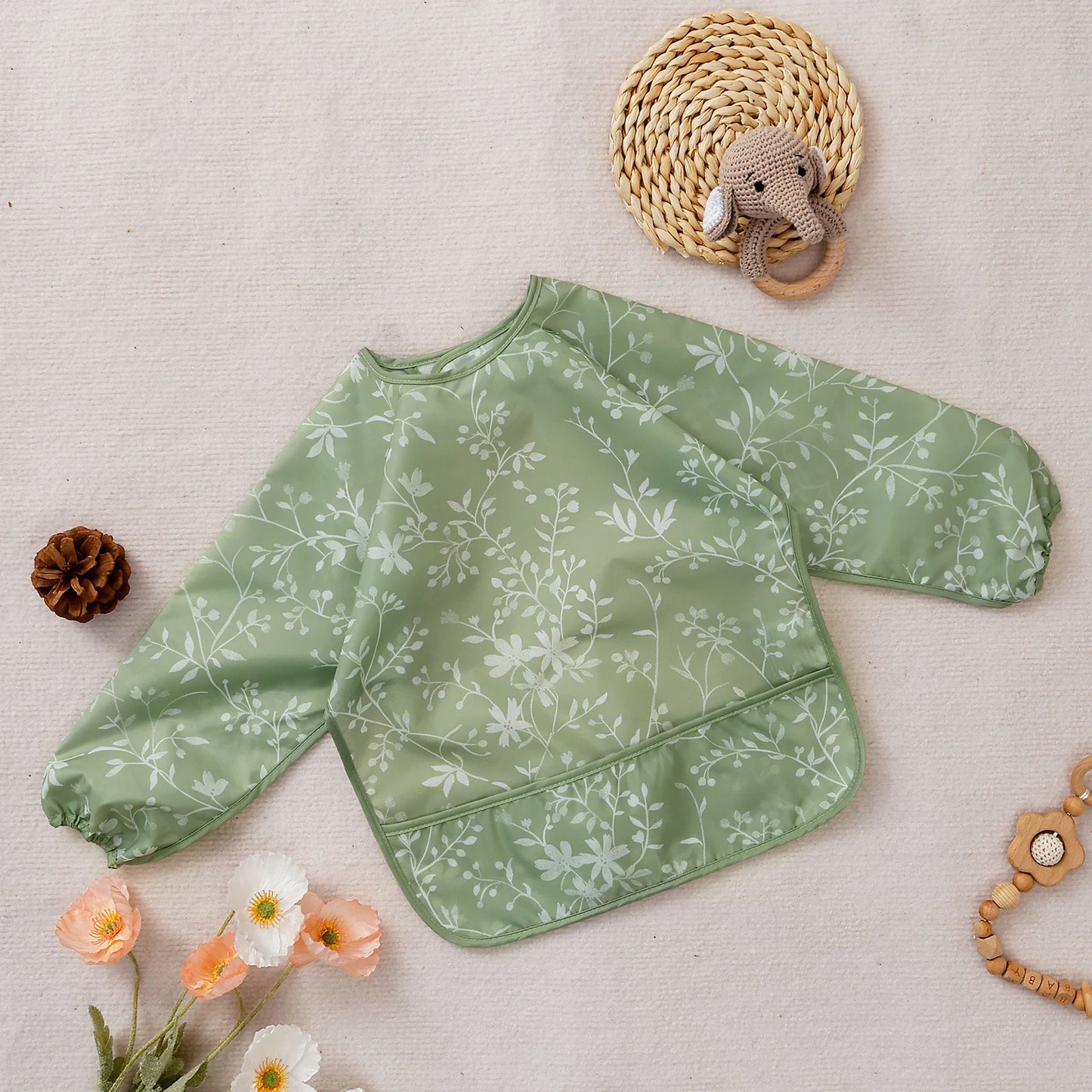 Elinfant Baby / Kleinkind Langarm-Lätzchen – Das praktische All-in-One Wasserdichte Lätzchen für Babys!