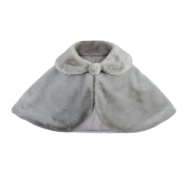 Mädchen Plüsch Schal Elegante Prinzessin Kleid Passenden Mantel Blume Mädchen Mantel Kinder Einfarbig Revers Cape Zubehör