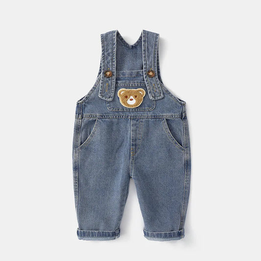Lässiger Baumwoll-Overall für Babys – Unisex-Hosen mit Trägern für Frühling & Herbst