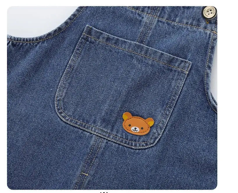 Lässiger Baumwoll-Overall für Babys – Unisex-Hosen mit Trägern für Frühling & Herbst