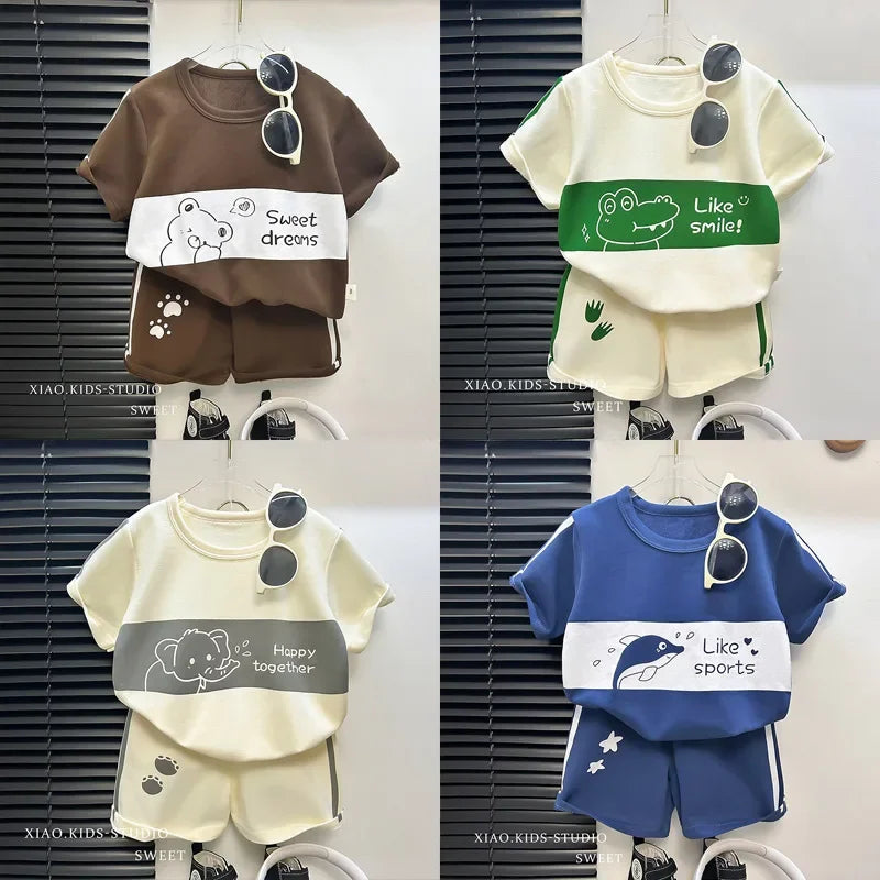 Gestreiftes Sommer-Set für Kinder – Kurzarm-Shirt & Shorts