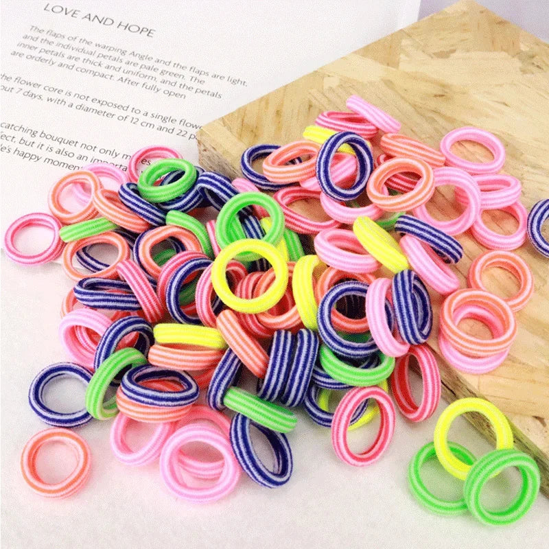 200er Set Bunte Haargummis – Elastische Haarbänder für Kinder