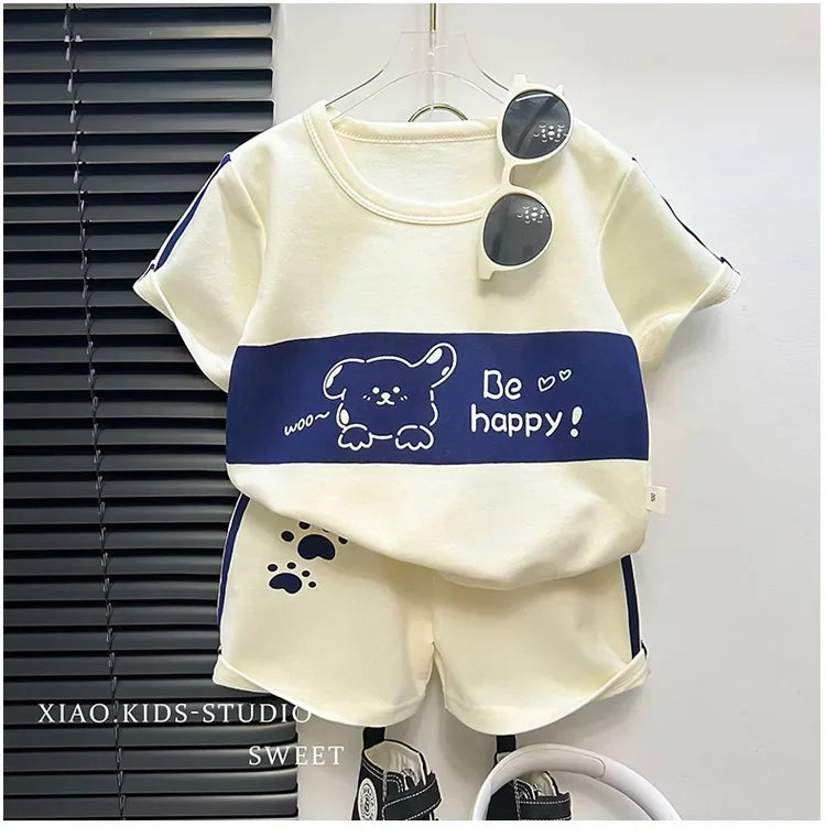 Gestreiftes Sommer-Set für Kinder – Kurzarm-Shirt & Shorts