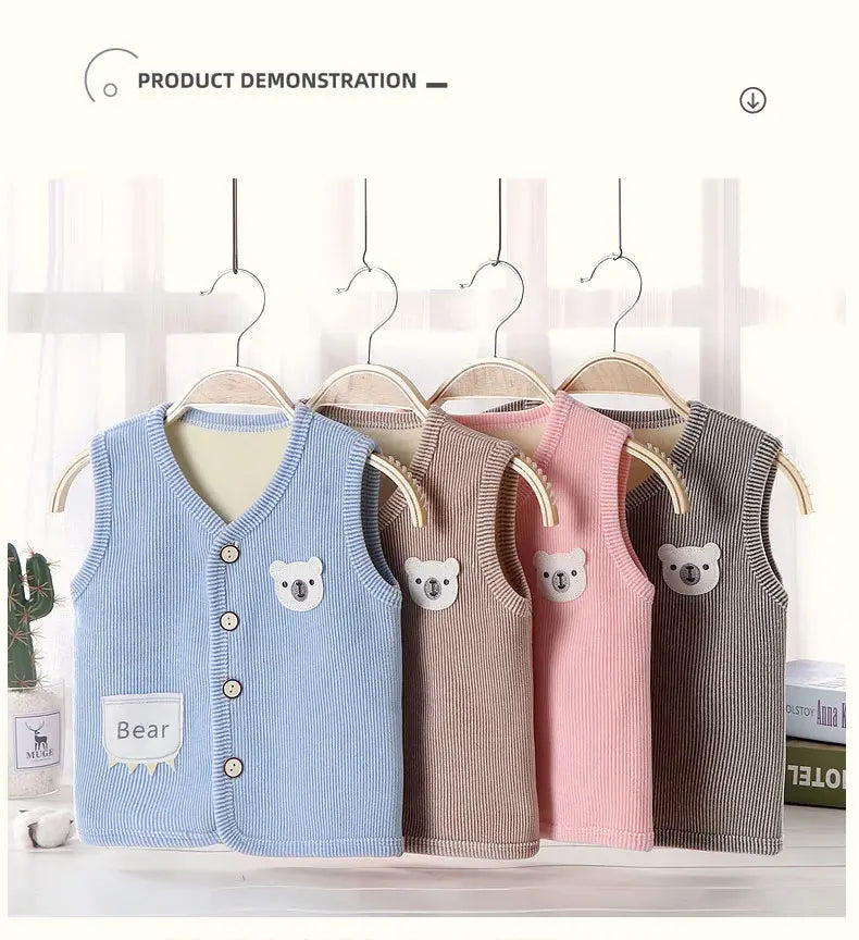 Warme Kinderweste für Jungen und Mädchen – Verdickte Samtweste mit Futter, für Herbst und Winter, leichtes Jacken-Design