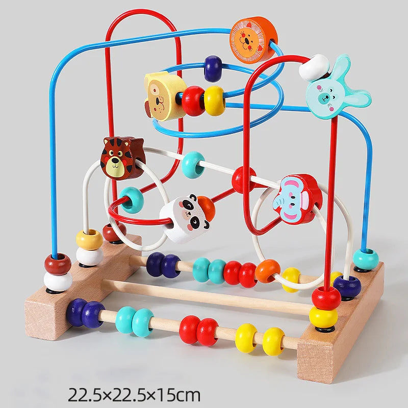 Montessori Holz Achterbahn & Perlenlabyrinth – Das clevere Lernspielzeug für kleine Mathe-Entdecker!