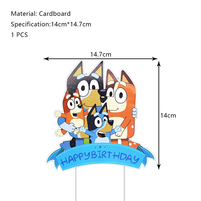 Bluey Geburtstag Deko-Set – Ballons & Partyzubehör für Kinder