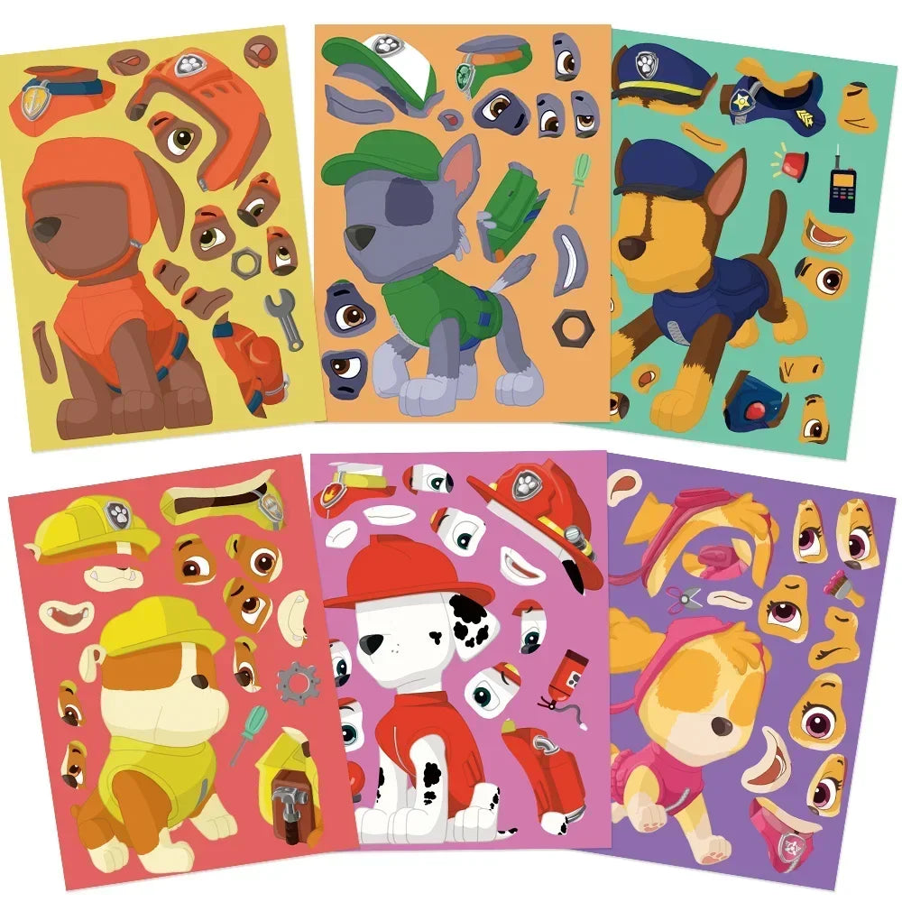 Paw Patrol Make-a-Face Puzzle & Aufkleber ( 8/16/48 Blatt – Mega Spaß für Kinder mit Chase, Skye & Co.!