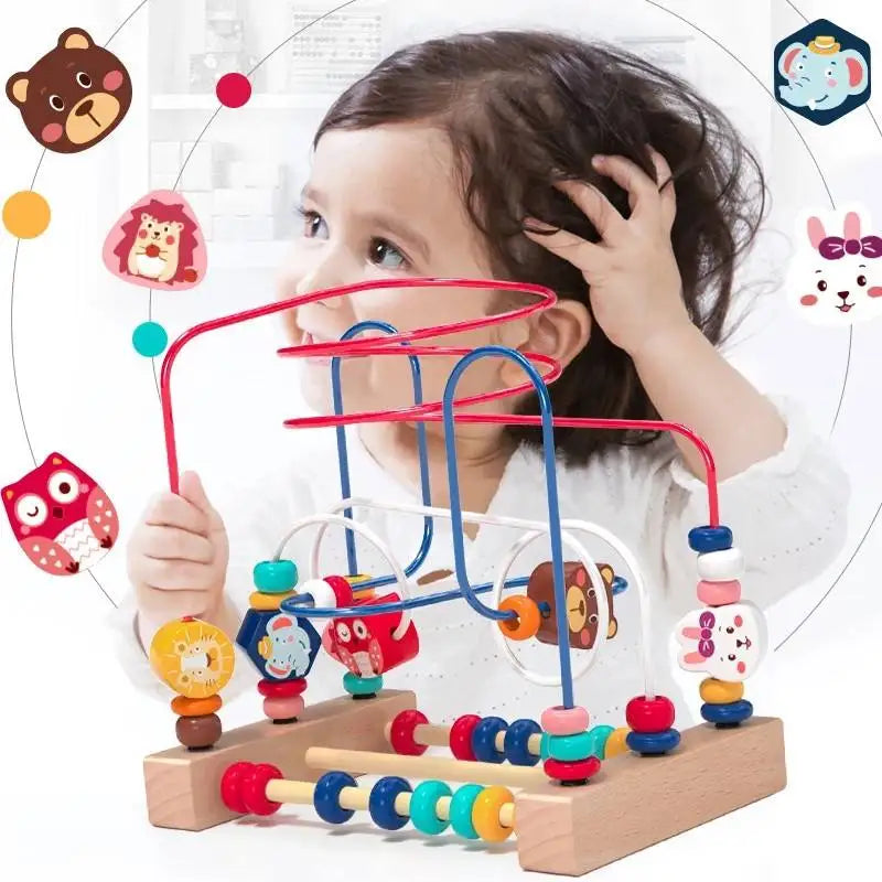 Montessori Holz Achterbahn & Perlenlabyrinth – Das clevere Lernspielzeug für kleine Mathe-Entdecker!