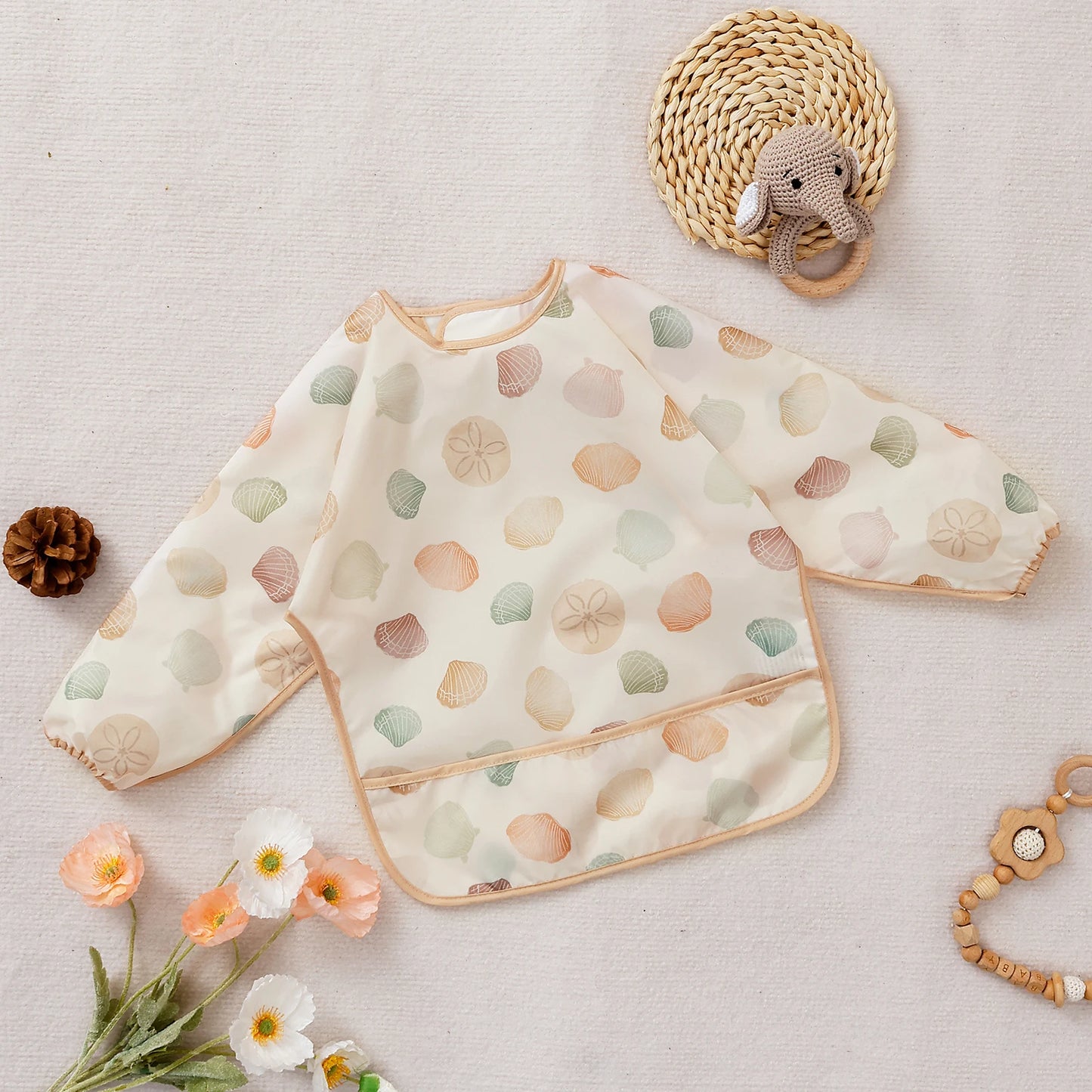 Elinfant Baby / Kleinkind Langarm-Lätzchen – Das praktische All-in-One Wasserdichte Lätzchen für Babys!
