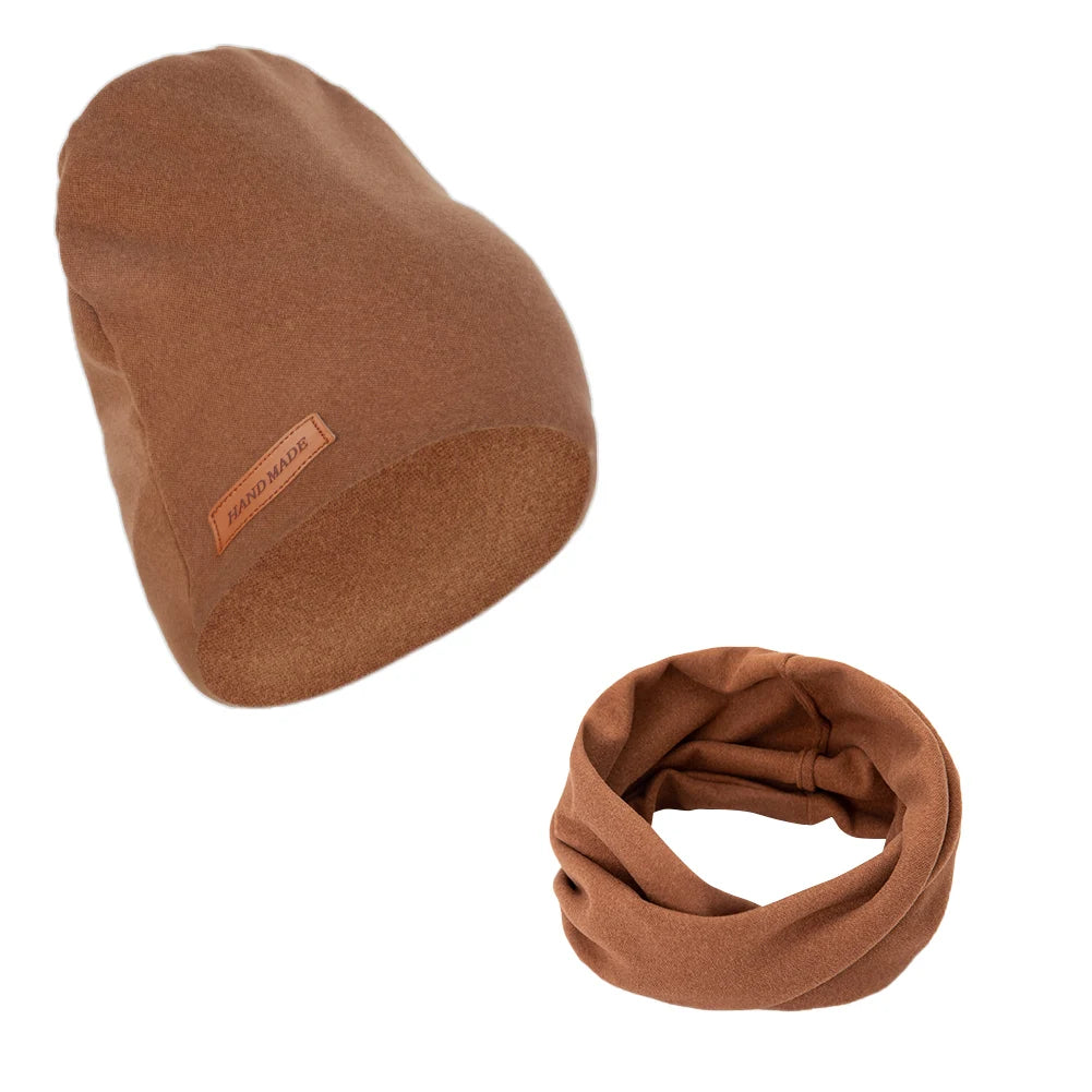 Kuscheliges Baby-Mützen-Set – 2-teiliges Mützen & Schal-Set aus weichem Kaschmir-Imitat