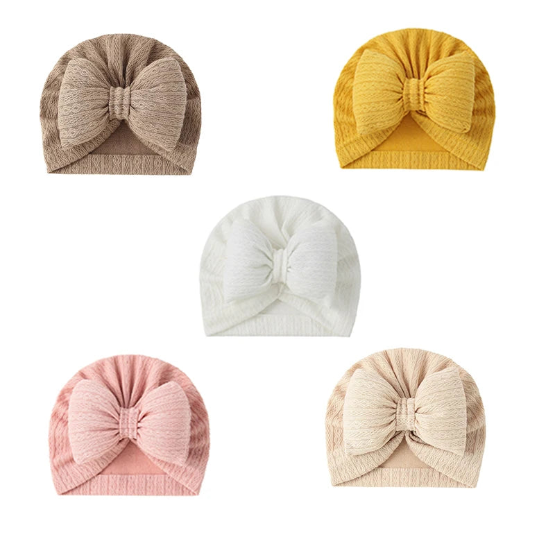 Weicher Baby-Turban mit Schleife – Süße Mütze für Neugeborene & Kleinkinder