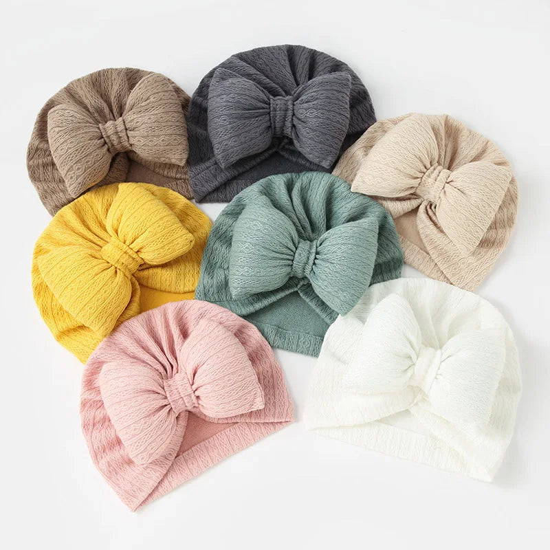Weicher Baby-Turban mit Schleife – Süße Mütze für Neugeborene & Kleinkinder