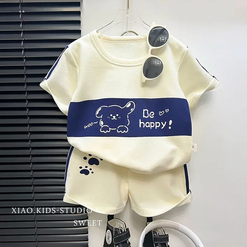 Gestreiftes Sommer-Set für Kinder – Kurzarm-Shirt & Shorts