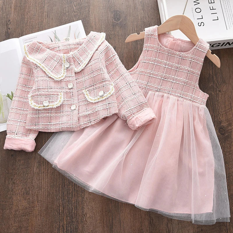 Bear Leader Prinzessinnen-Outfit – 2-teiliges Set aus Kleid und Mantel für den Winter