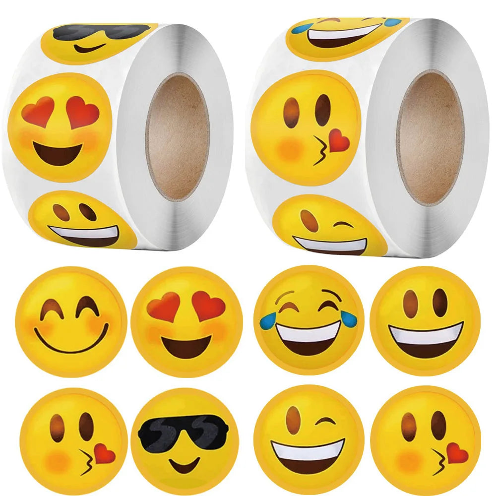 500 Stück Cartoon Smileys-Gesicht-Belohnungsaufkleber – Lustige Motivations-Aufkleber für Kinder!