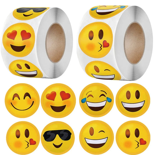 500 Stück Cartoon Smileys-Gesicht-Belohnungsaufkleber – Lustige Motivations-Aufkleber für Kinder!