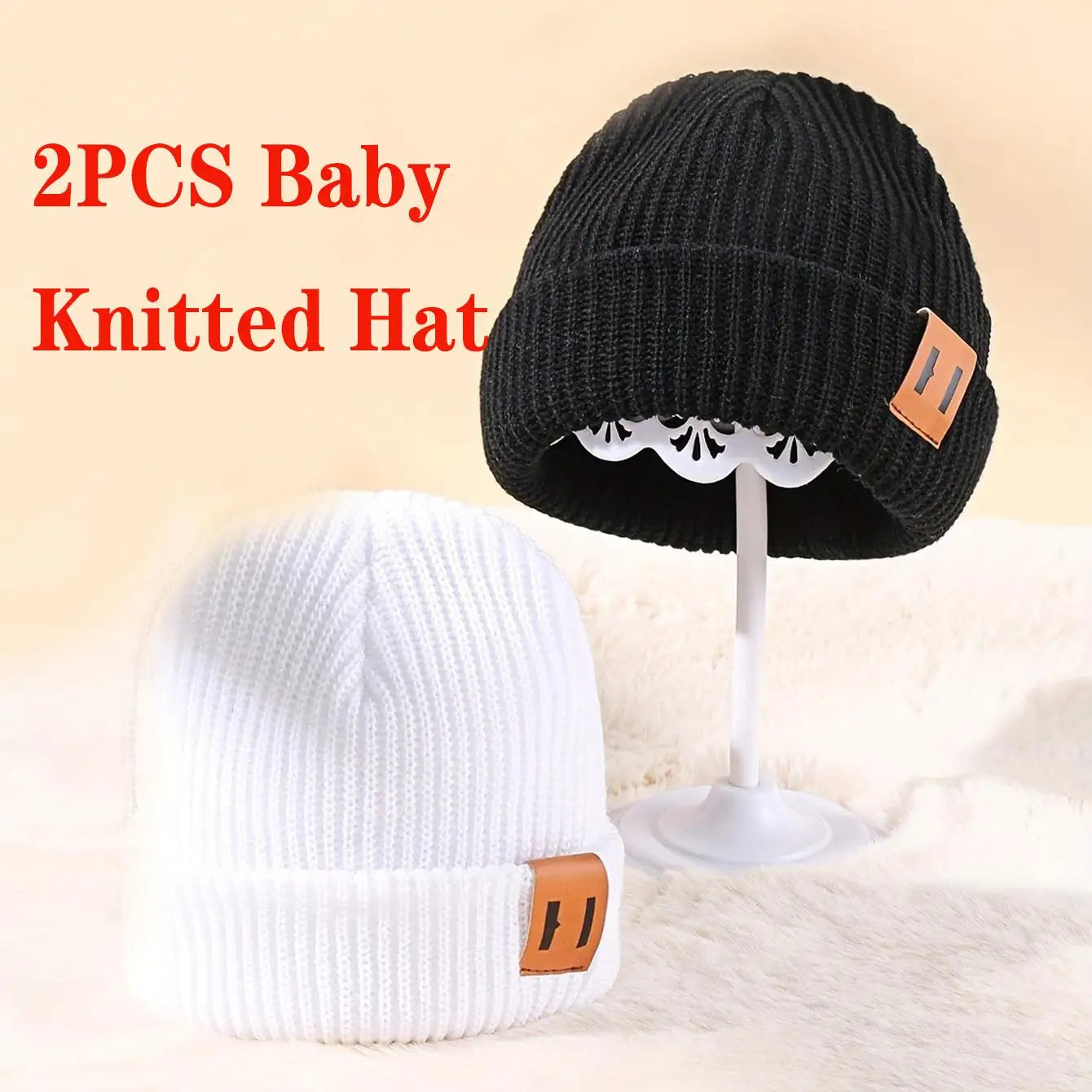 3er Set Gestrickte Wintermützen – Kuschelige Accessoires für Neugeborene & Kleinkinder im praktischen Sets von 1, 2 oder 3 Stück