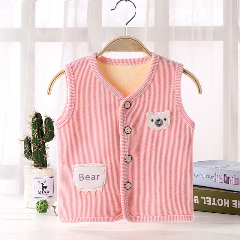 Warme Kinderweste für Jungen und Mädchen – Verdickte Samtweste mit Futter, für Herbst und Winter, leichtes Jacken-Design