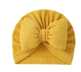 Weicher Baby-Turban mit Schleife – Süße Mütze für Neugeborene & Kleinkinder