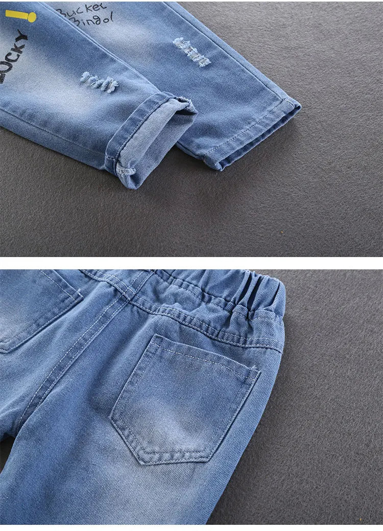 Lässige Jeans für Jungen – Stretch-Denim mit elastischem Bund