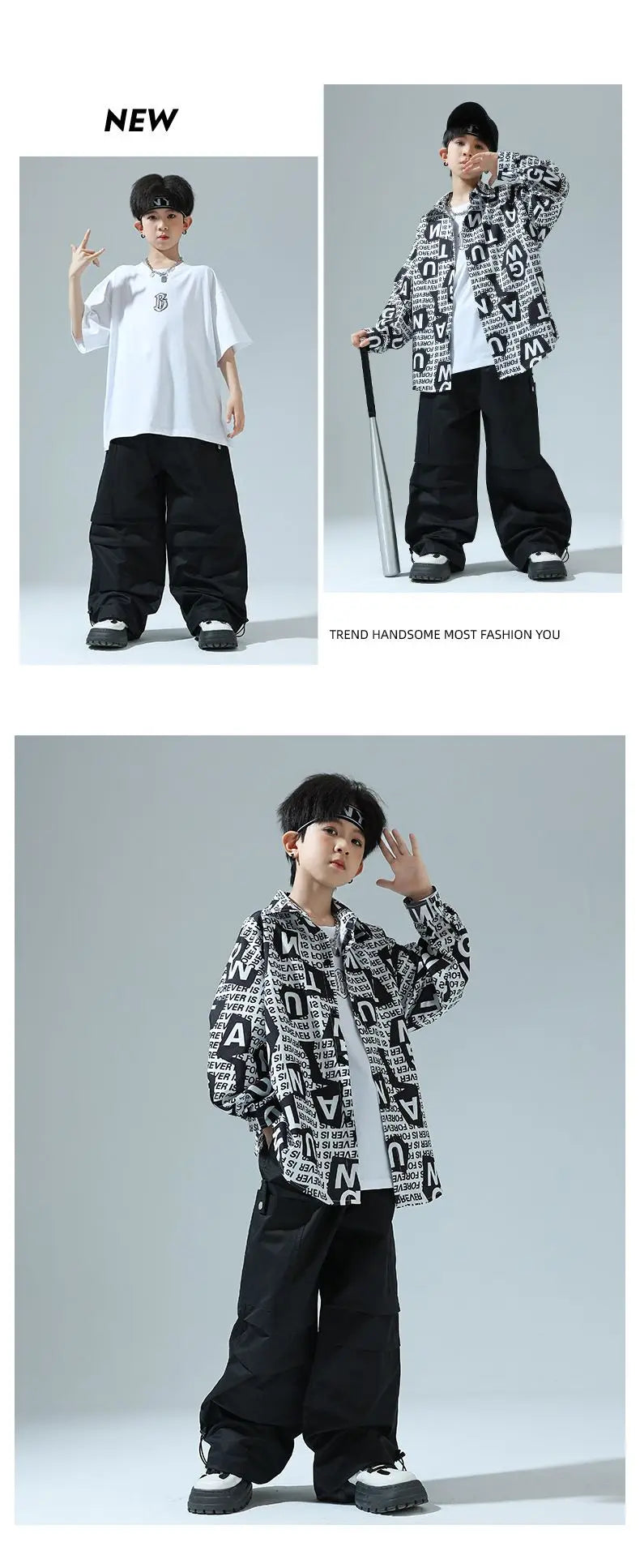 Lässiges Hip-Hop-Set – Streetwear für Jungen und Mädchen