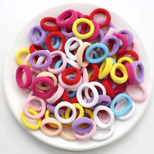 200er Set Bunte Haargummis – Elastische Haarbänder für Kinder
