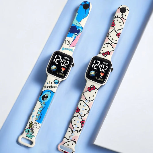 MINISO Digitaluhr Stitch & Hello Kitty – Coole Kinderuhr für Jungen und Mädchen