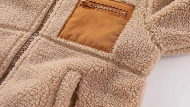 Stylishe & Warme Fleece-Jacke für Kinder  – Plüsch-Mantel mit Reißverschluss für Herbst & Winter