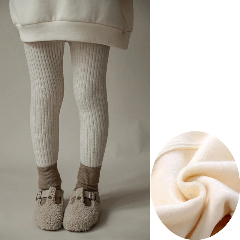 Herbst Winter Mädchen Hosen Verdickung Warme Fleece Hosen Für Mädchen Leggings Kinder Baby Elastizität Schlank Streifen Hosen