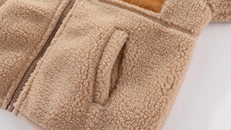 Stylishe & Warme Fleece-Jacke für Kinder  – Plüsch-Mantel mit Reißverschluss für Herbst & Winter