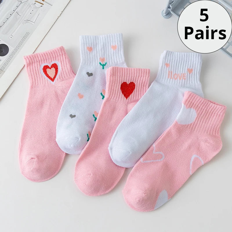 5/10/20 Kinder kurze Röhrensocken mit verschiedenen Motiven – Trendige, dünne Socken für alle Jahreszeiten, niedrig geschnitten, modisches Style-Accessoire