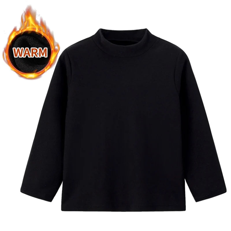 Unisex Langarm-T-Shirt mit mittelhohem Kragen  – Schlichtes Basic für Herbst und Winter auch im 3er Pack