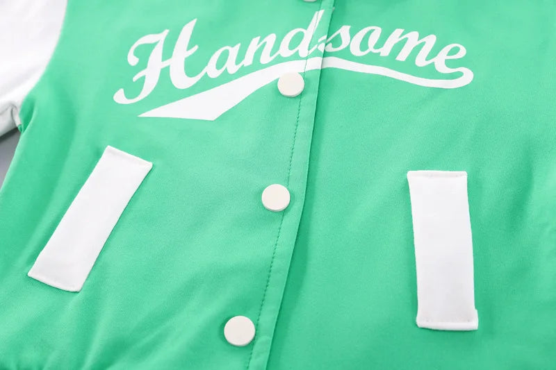 Casual 2-teiliges Set für Jungen – Jacke und Hose mit Buchstabendruck