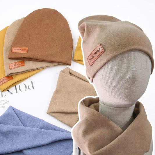 Kuscheliges Baby-Mützen-Set – 2-teiliges Mützen & Schal-Set aus weichem Kaschmir-Imitat