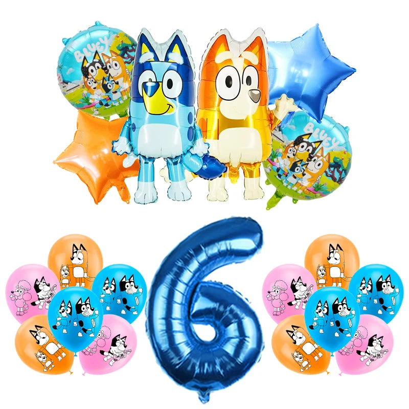 Bluey Geburtstag Deko-Set – Ballons & Partyzubehör für Kinder
