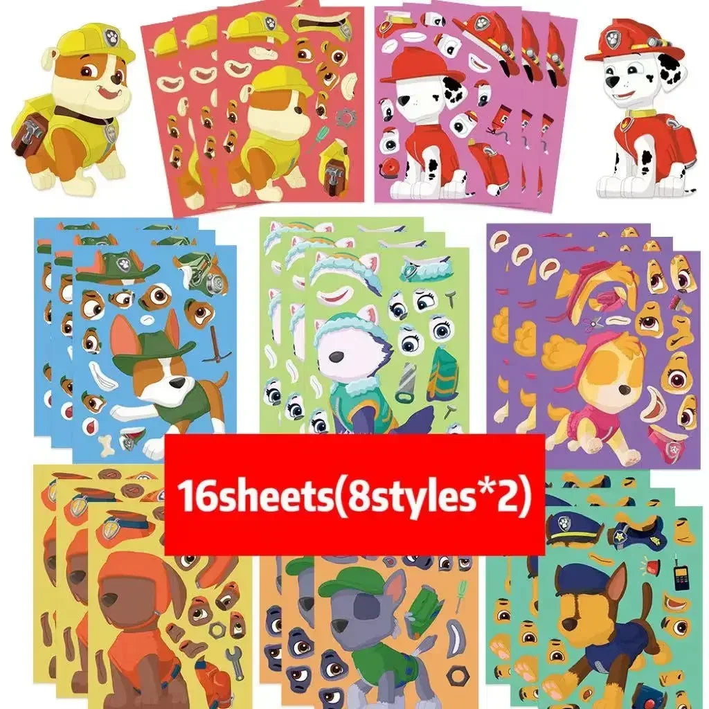 Paw Patrol Make-a-Face Puzzle & Aufkleber ( 8/16/48 Blatt – Mega Spaß für Kinder mit Chase, Skye & Co.!