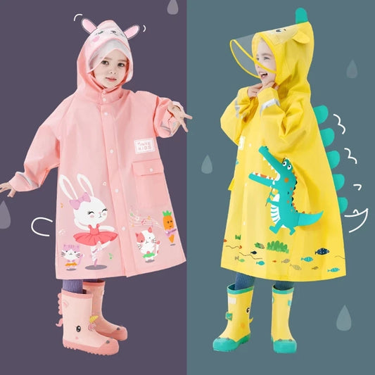 Niedlicher Polyester-Kinder-Regenmantel, wasserdichter Regenmantel für den Außenbereich, für Kinder, undurchlässiger Poncho, Regenjacke für Jungen und Mädchen