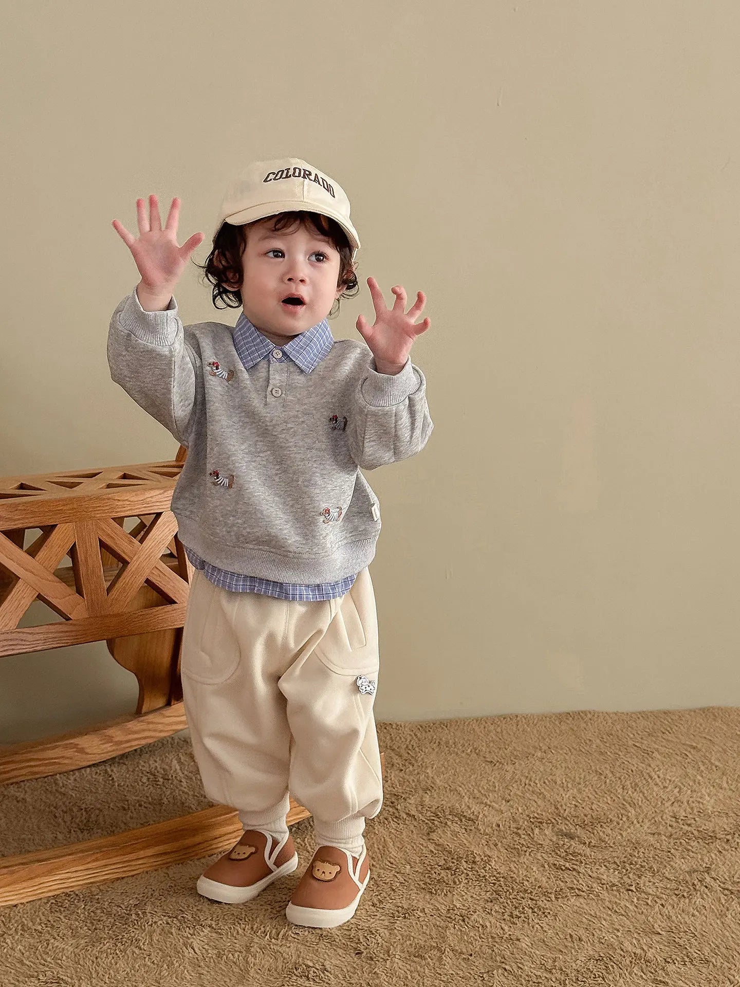 Two-Piece-Pullover für Jungen – Cartoon-Hoodie für den Herbst