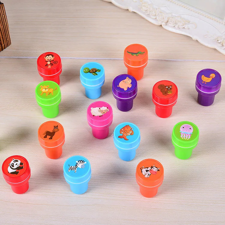 10 Stück bunte Kinder-Stempel – Kreatives Basteln, Malen & Dekorieren für kleine Künstler!