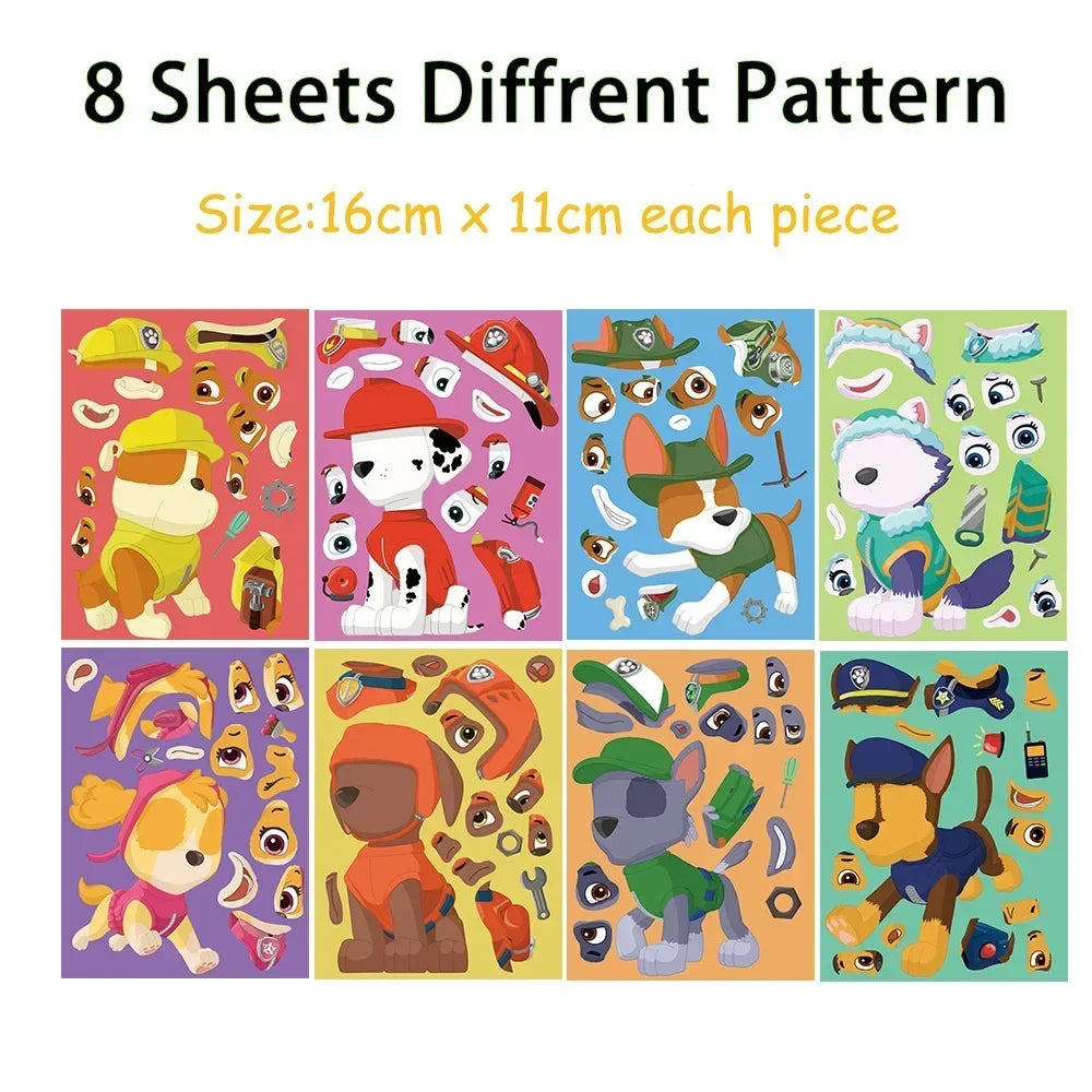Paw Patrol Make-a-Face Puzzle & Aufkleber ( 8/16/48 Blatt – Mega Spaß für Kinder mit Chase, Skye & Co.!