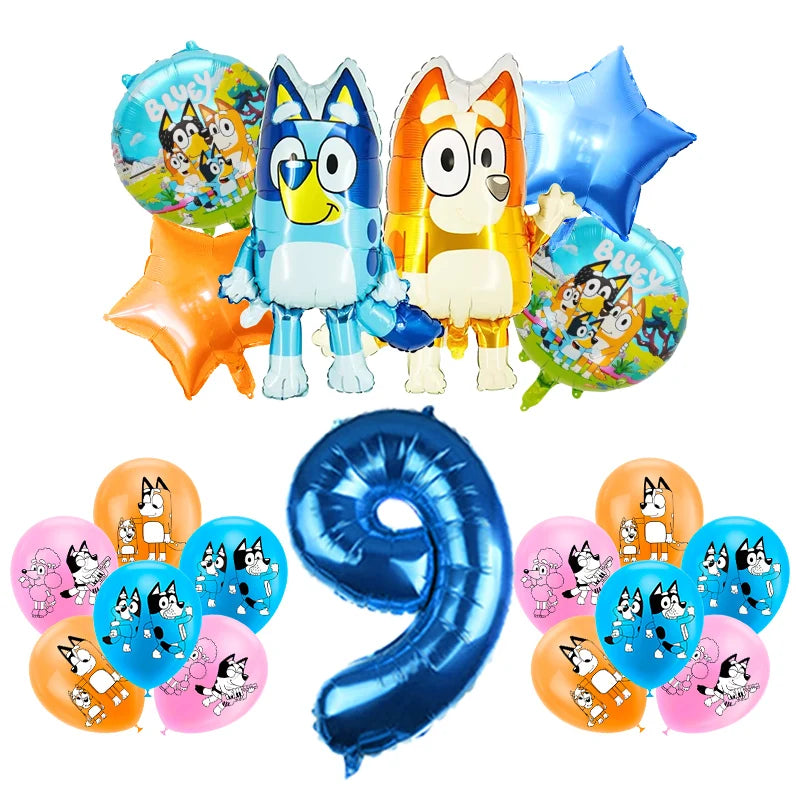 Bluey Geburtstag Deko-Set – Ballons & Partyzubehör für Kinder