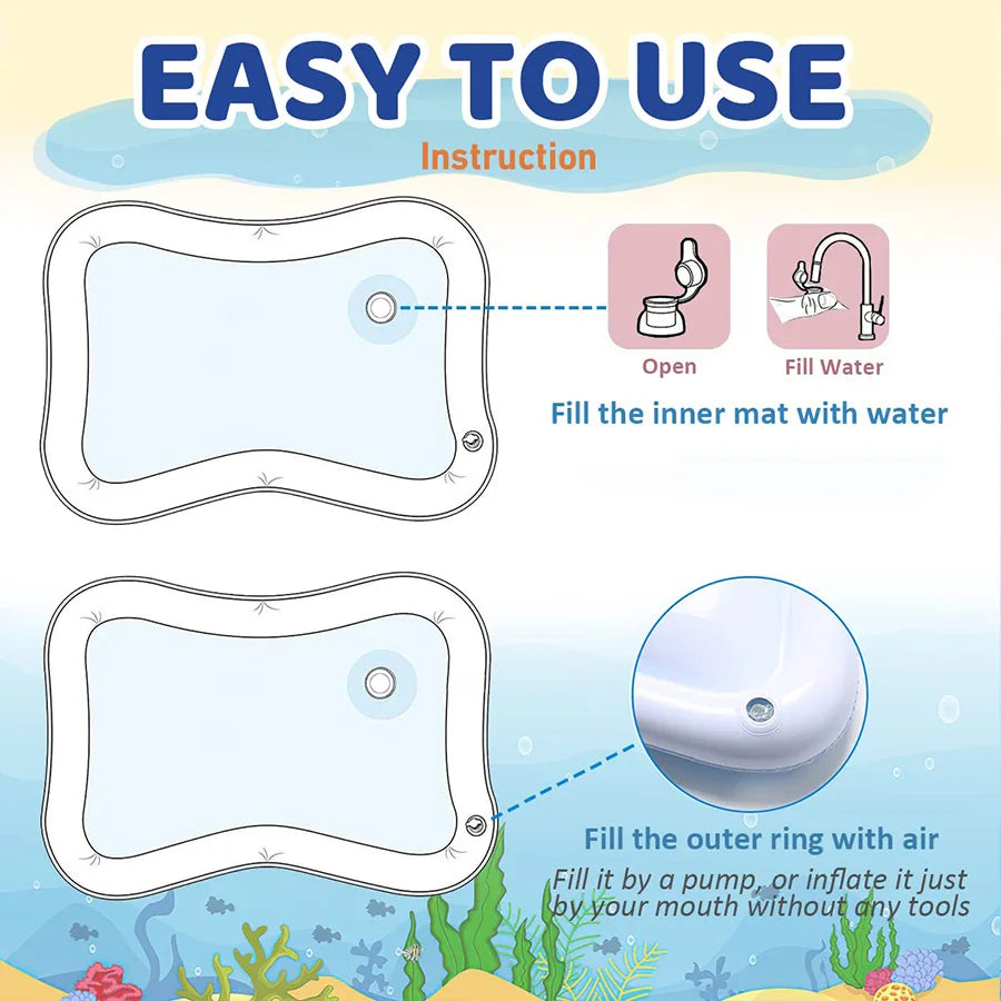 Aufblasbare Wasserspielmatte für Babys – Spiel und Spaß mit Wasser (0–3 Jahre)