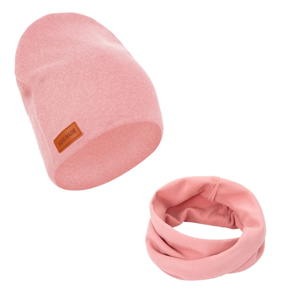 Kuscheliges Baby-Mützen-Set – 2-teiliges Mützen & Schal-Set aus weichem Kaschmir-Imitat