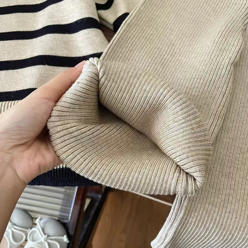 Mädchen-Herbst- und Winter-Set 2025 – Stilvoller Strickpullover mit hohem Kragen und weiten Beinen, zweiter Teil mit Hose, modisches Baby-Outfit für kalte Tage