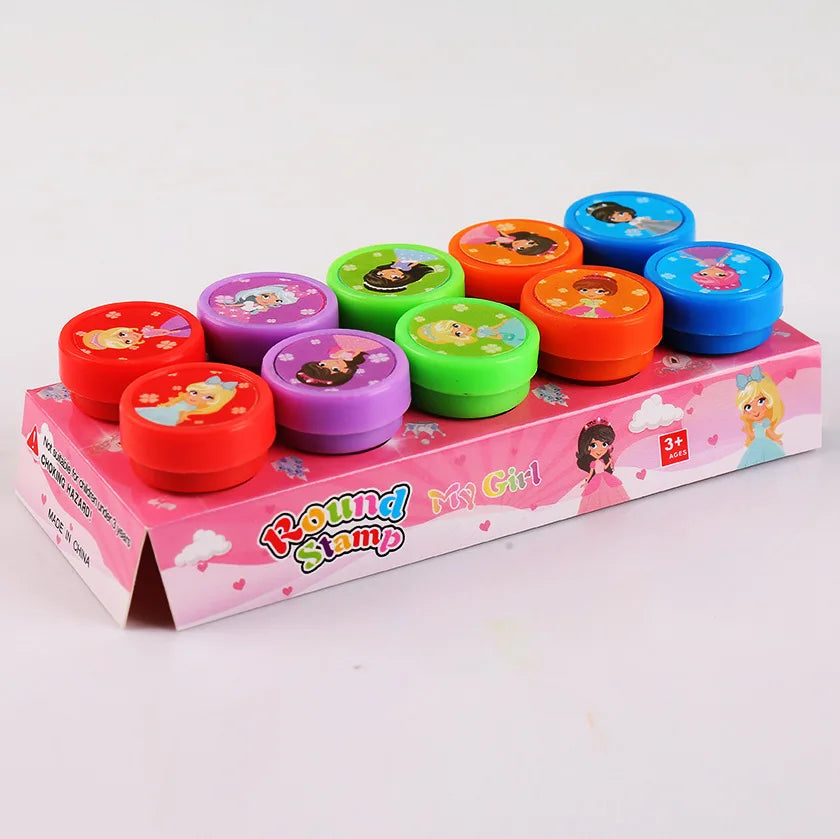 10 Stück bunte Kinder-Stempel – Kreatives Basteln, Malen & Dekorieren für kleine Künstler!