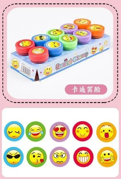 10 Stück bunte Kinder-Stempel – Kreatives Basteln, Malen & Dekorieren für kleine Künstler!